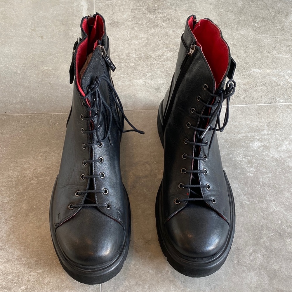 Saint + Sophia Noho Army boots black leather size 10 brand new